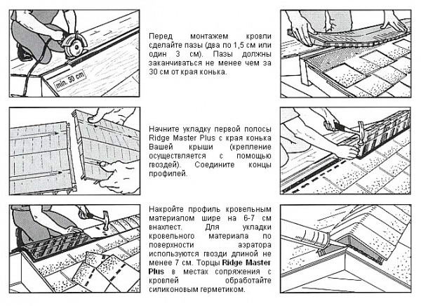 схема установки конькового аэратора